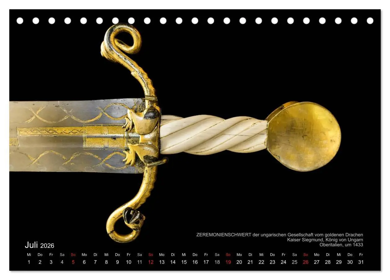 Bild: 9783457956403 | Historische Rüstungen und Waffen (Tischkalender 2026 DIN A5 quer),...