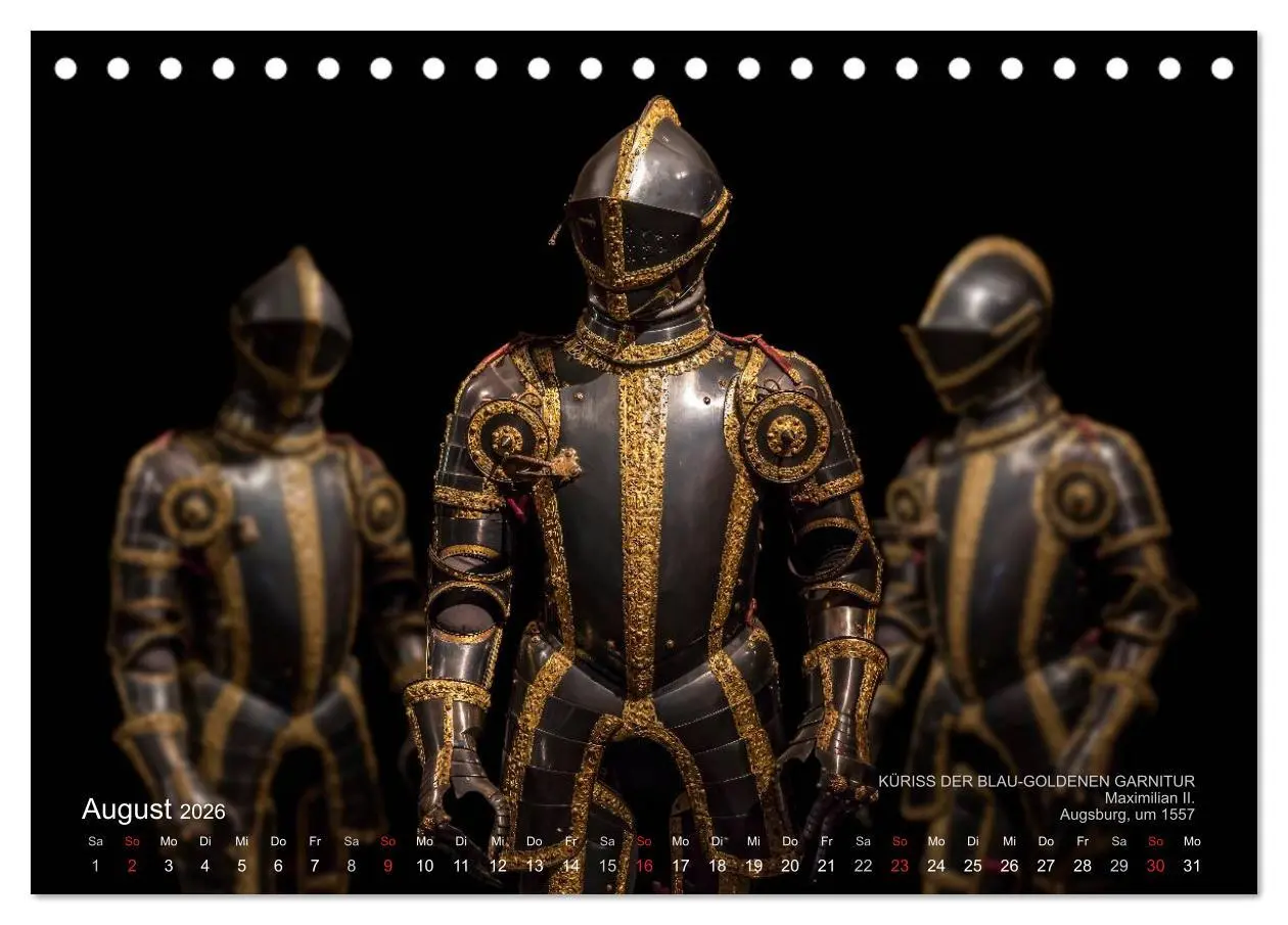 Bild: 9783457956403 | Historische Rüstungen und Waffen (Tischkalender 2026 DIN A5 quer),...