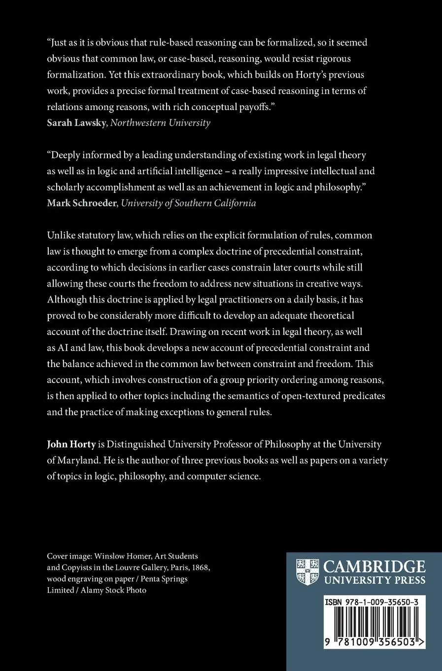Rückseite: 9781009356503 | The Logic of Precedent | John Horty | Buch | Englisch | 2025