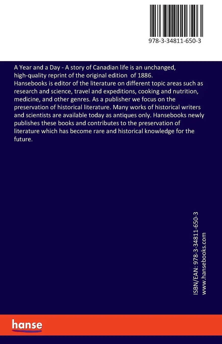 Rückseite: 9783348116503 | A Year and a Day | A story of Canadian life | Margaret Robertson