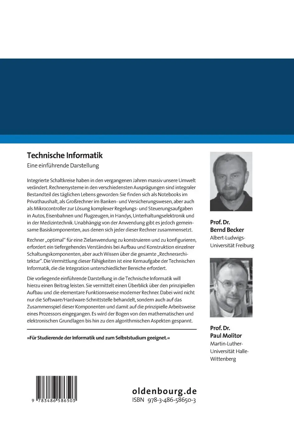 Rückseite: 9783486586503 | Technische Informatik | Eine einführende Darstellung | Molitor (u. a.)