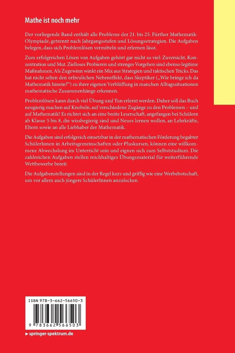 Rückseite: 9783662566503 | Mathe ist noch mehr | Paul Jainta (u. a.) | Taschenbuch | XXX | 2018