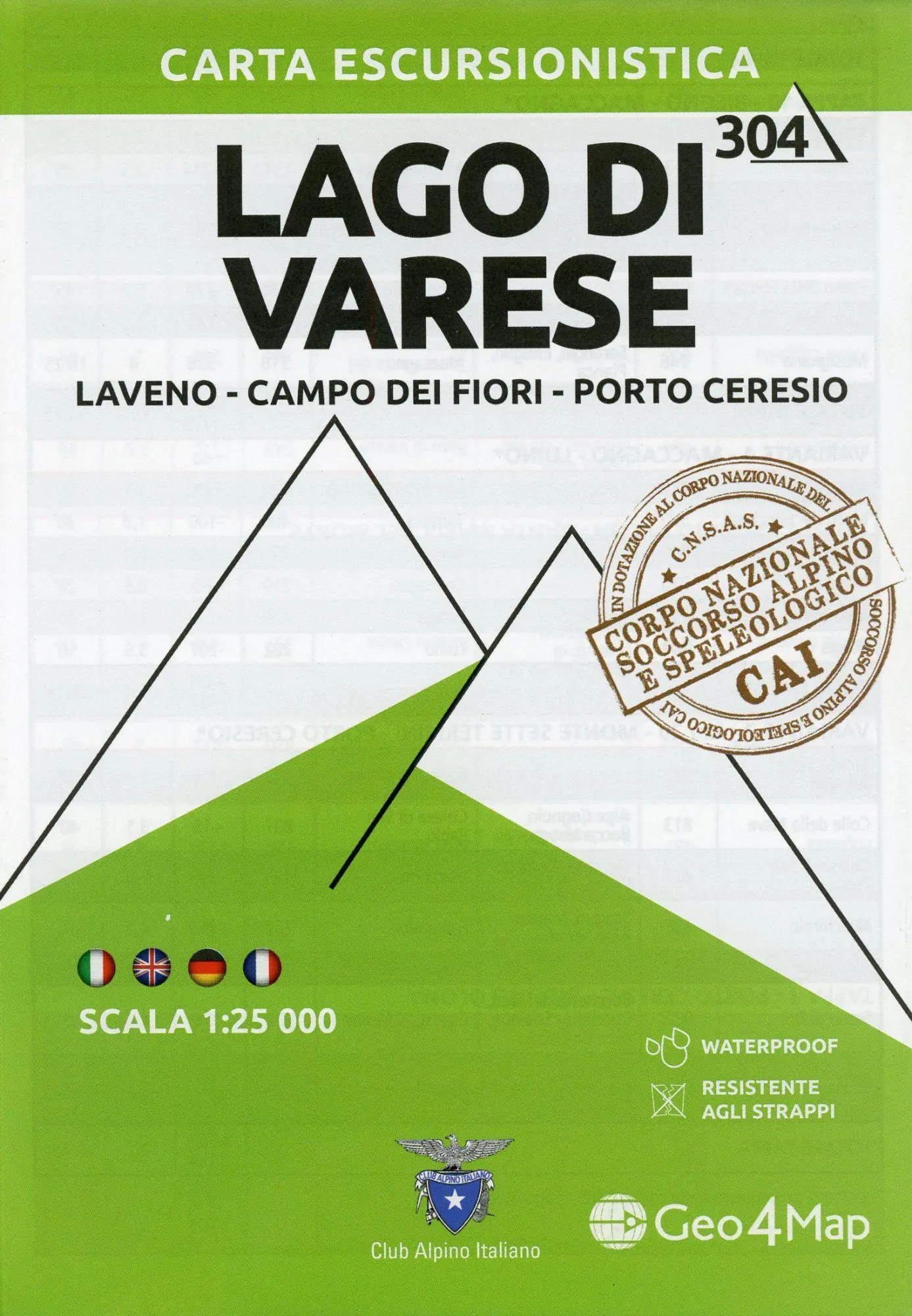Cover: 9788899606503 | 304 Lago di Varese. Carta escursionistica 1:25.000. Laveno, Campo...