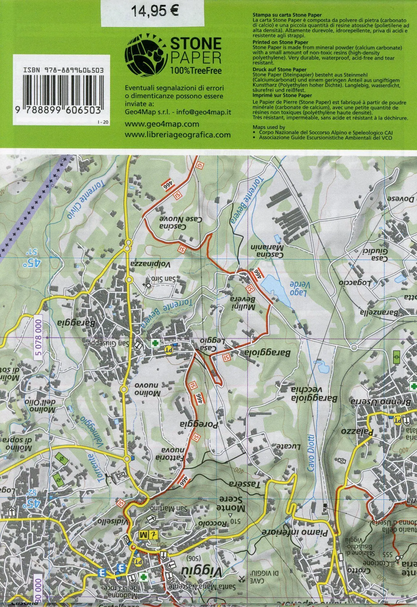 Bild: 9788899606503 | 304 Lago di Varese. Carta escursionistica 1:25.000. Laveno, Campo...