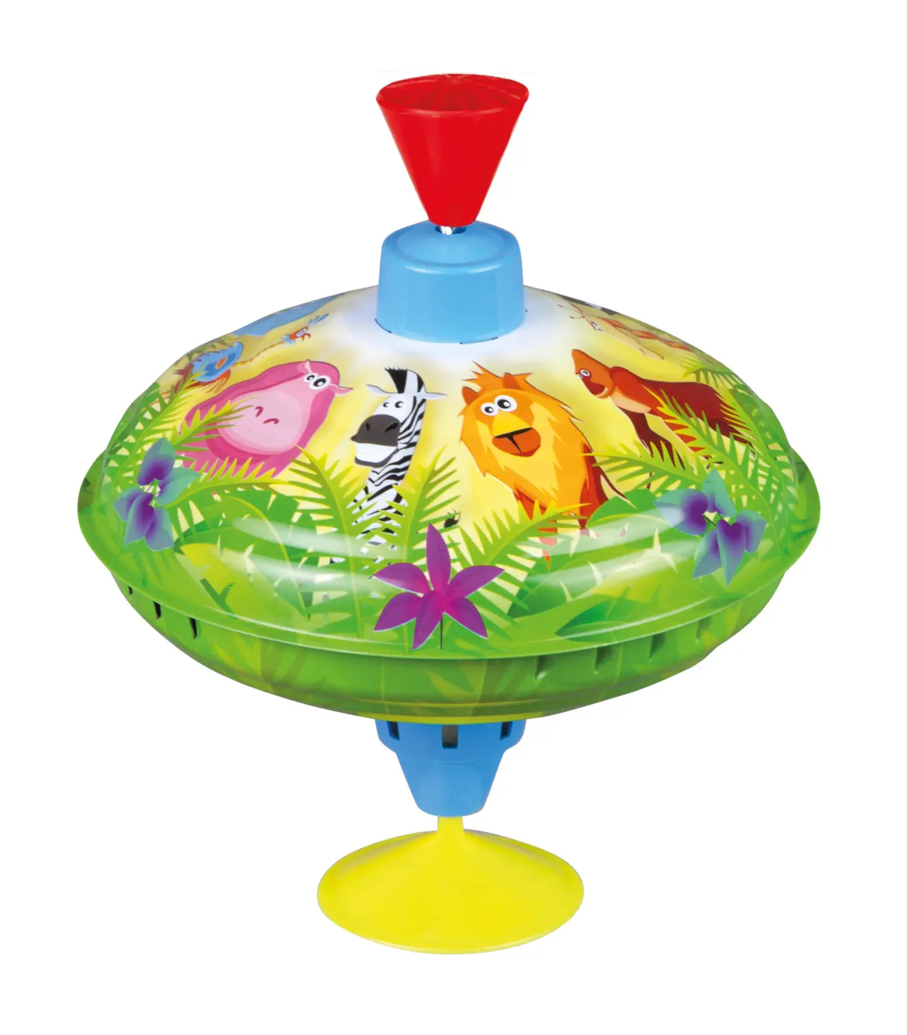 Cover: 4006942846603 | LENA® tin toys 52263 - Brummkreisel 16 cm Dschungeltiere | 52263