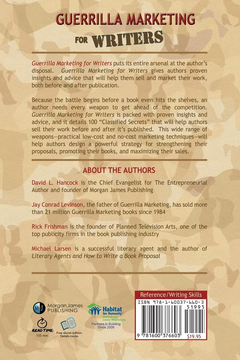 Rückseite: 9781600376603 | Guerrilla Marketing for Writers | Jay Conrad Levinson (u. a.) | Buch