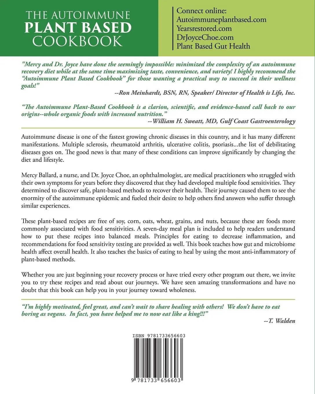 Rückseite: 9781733656603 | The Autoimmune Plant Based Cookbook | Joyce Choe (u. a.) | Taschenbuch