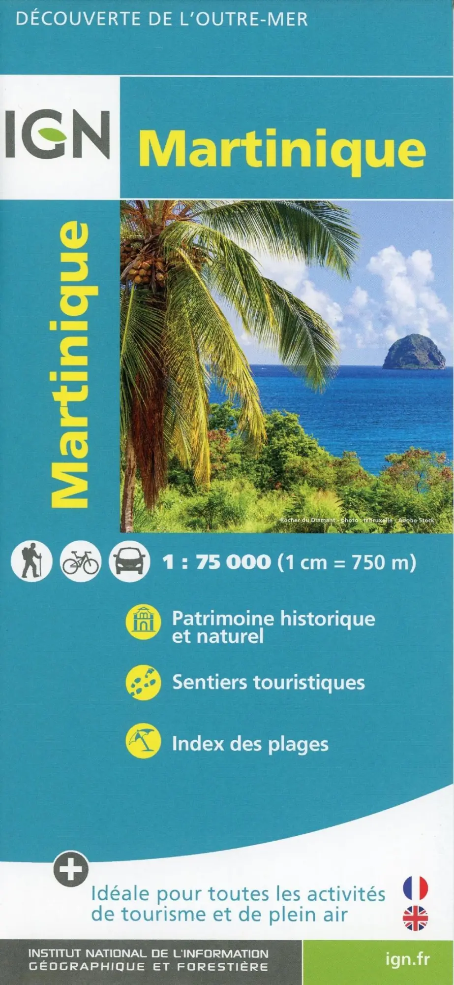 Cover: 9782758546603 | La Martinique 1:75 000 | (Land-)Karte | IGN Cartes DOM | Französisch