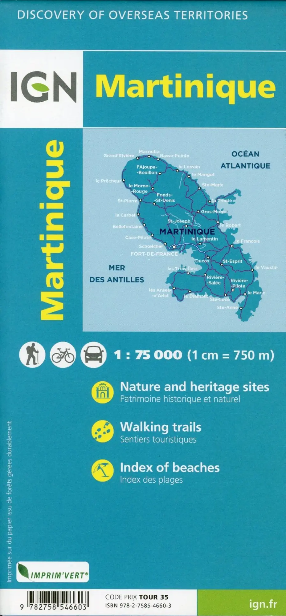 Bild: 9782758546603 | La Martinique 1:75 000 | (Land-)Karte | IGN Cartes DOM | Französisch
