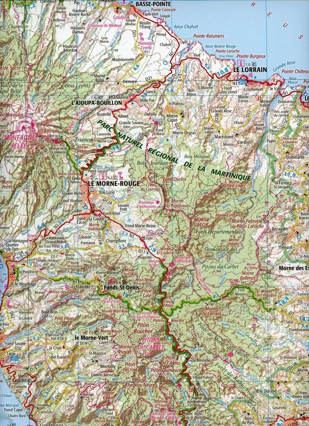 Bild: 9782758546603 | La Martinique 1:75 000 | (Land-)Karte | IGN Cartes DOM | Französisch