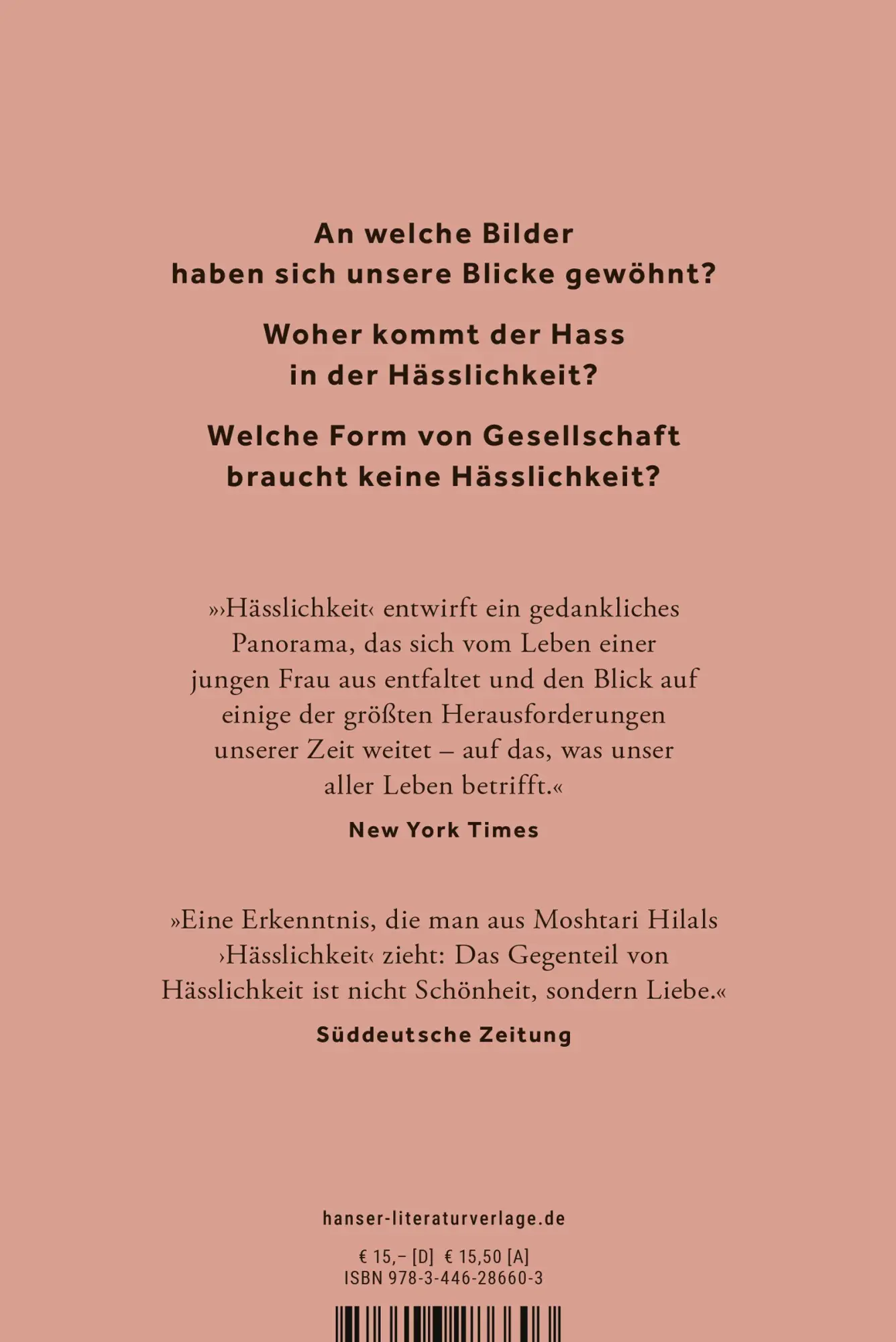 Bild: 9783446286603 | Hässlichkeit | Moshtari Hilal | Taschenbuch | 224 S. | Deutsch | 2026