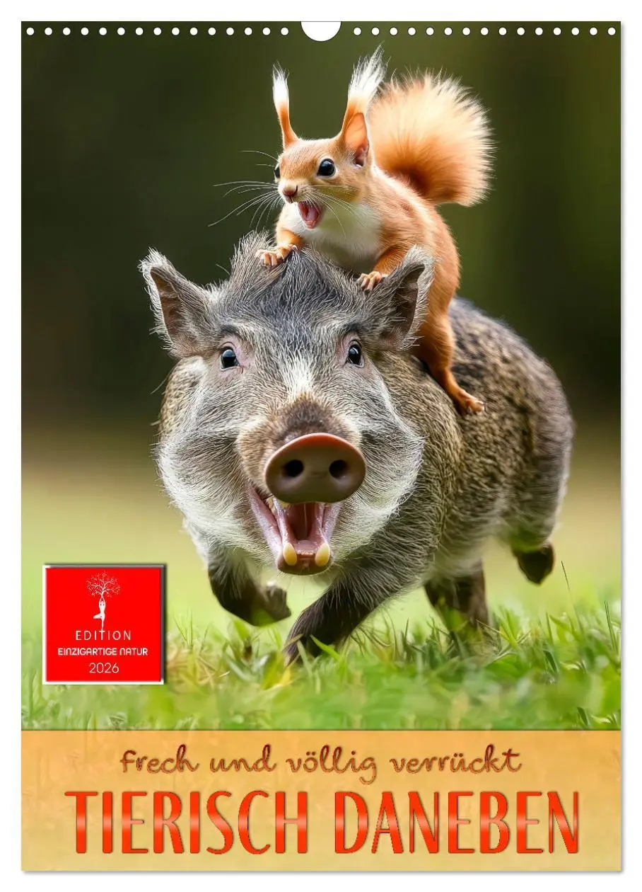 Cover: 9783457246603 | Tierisch daneben - frech und völlig verrückt (Wandkalender 2026 DIN...