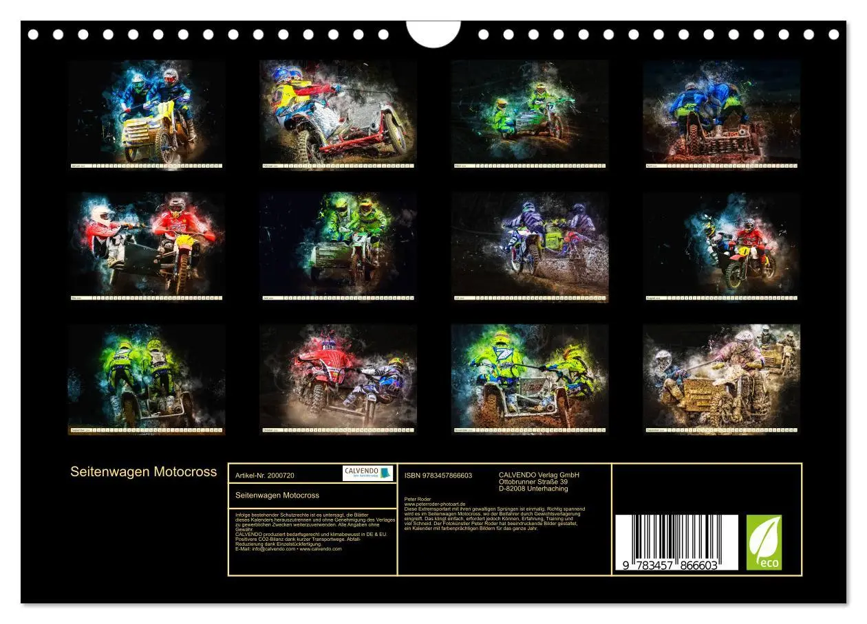 Bild: 9783457866603 | Seitenwagen Motocross (Wandkalender 2026 DIN A4 quer), CALVENDO...