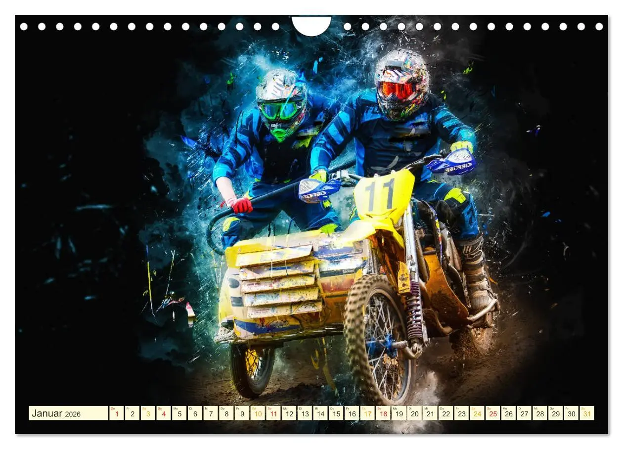 Bild: 9783457866603 | Seitenwagen Motocross (Wandkalender 2026 DIN A4 quer), CALVENDO...