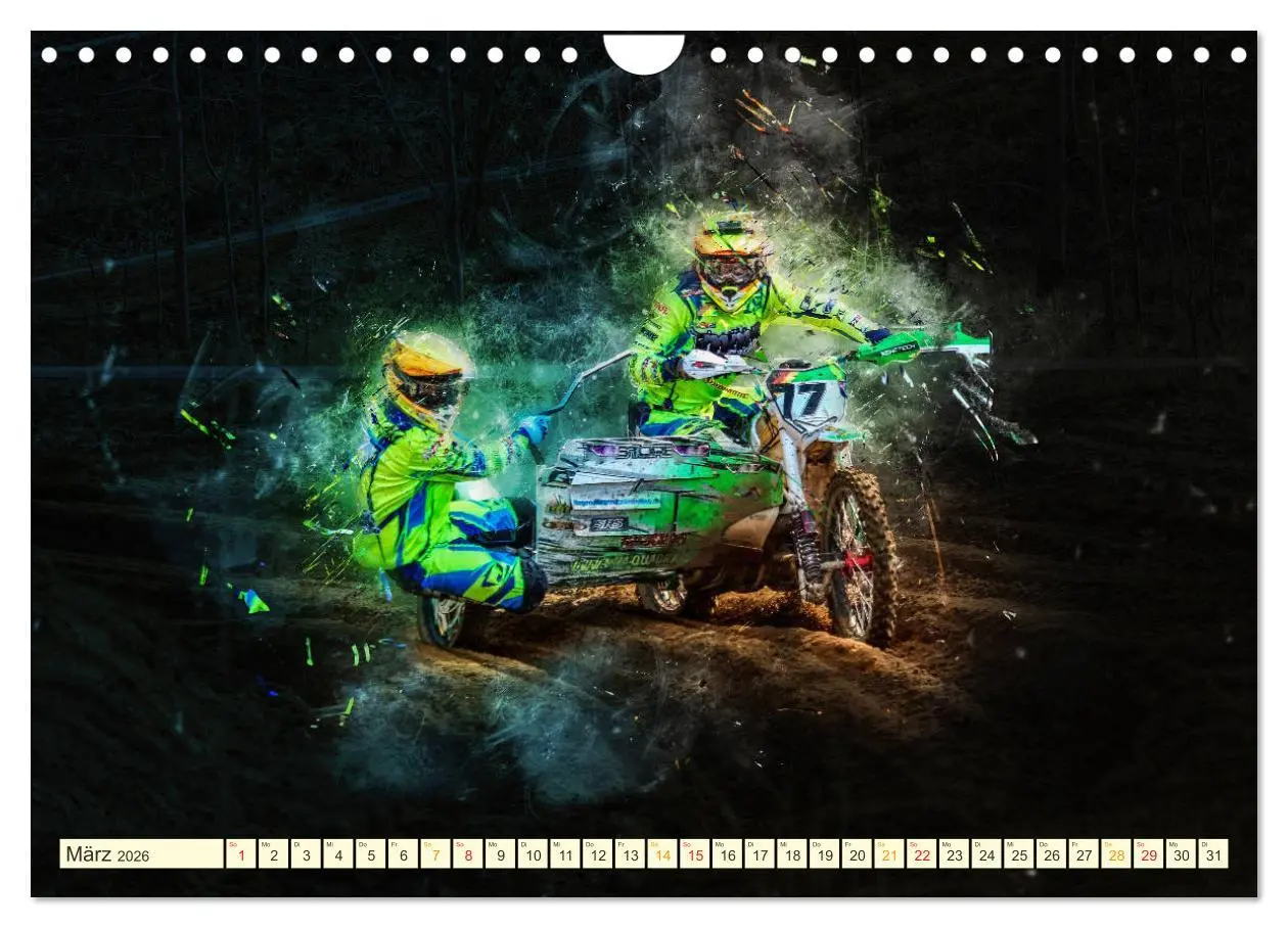 Bild: 9783457866603 | Seitenwagen Motocross (Wandkalender 2026 DIN A4 quer), CALVENDO...