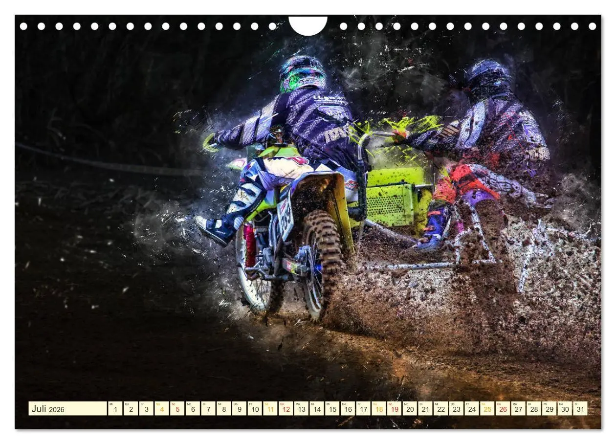 Bild: 9783457866603 | Seitenwagen Motocross (Wandkalender 2026 DIN A4 quer), CALVENDO...