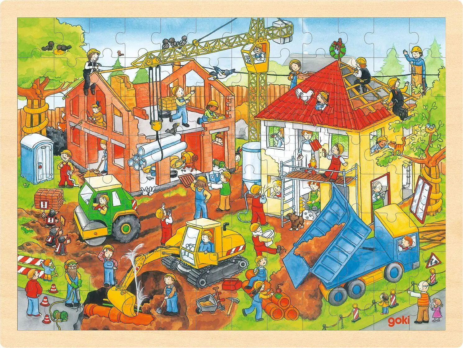 Cover: 4013594576703 | Einlegepuzzle Baustelle | 40 x 30 x 0,8 cm, Holz, 96 Teile, per Stück
