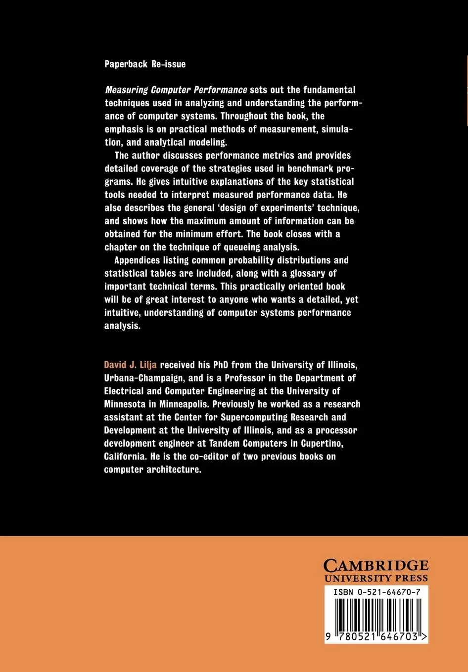 Rückseite: 9780521646703 | Measuring Computer Performance | A Practitioner's Guide | Taschenbuch