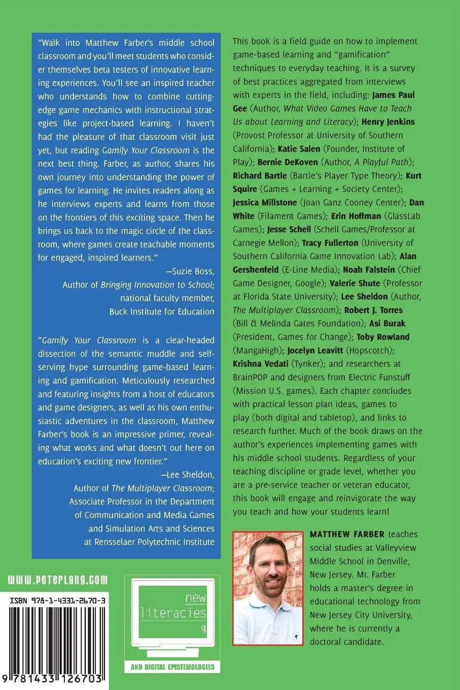 Rückseite: 9781433126703 | Gamify Your Classroom | A Field Guide to Game-Based Learning | Farber