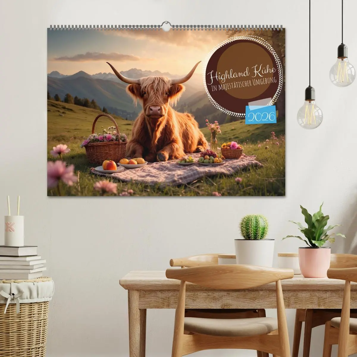 Bild: 9783457476703 | Highland Kühe (Wandkalender 2026 DIN A2 quer), CALVENDO Monatskalender