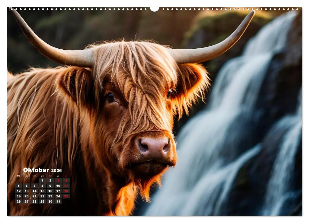 Bild: 9783457476703 | Highland Kühe (Wandkalender 2026 DIN A2 quer), CALVENDO Monatskalender