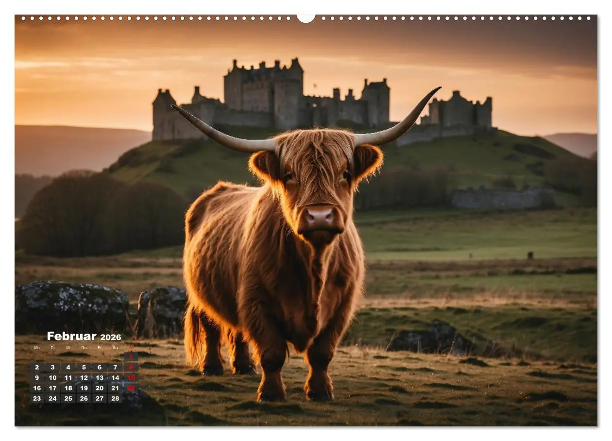 Bild: 9783457476703 | Highland Kühe (Wandkalender 2026 DIN A2 quer), CALVENDO Monatskalender