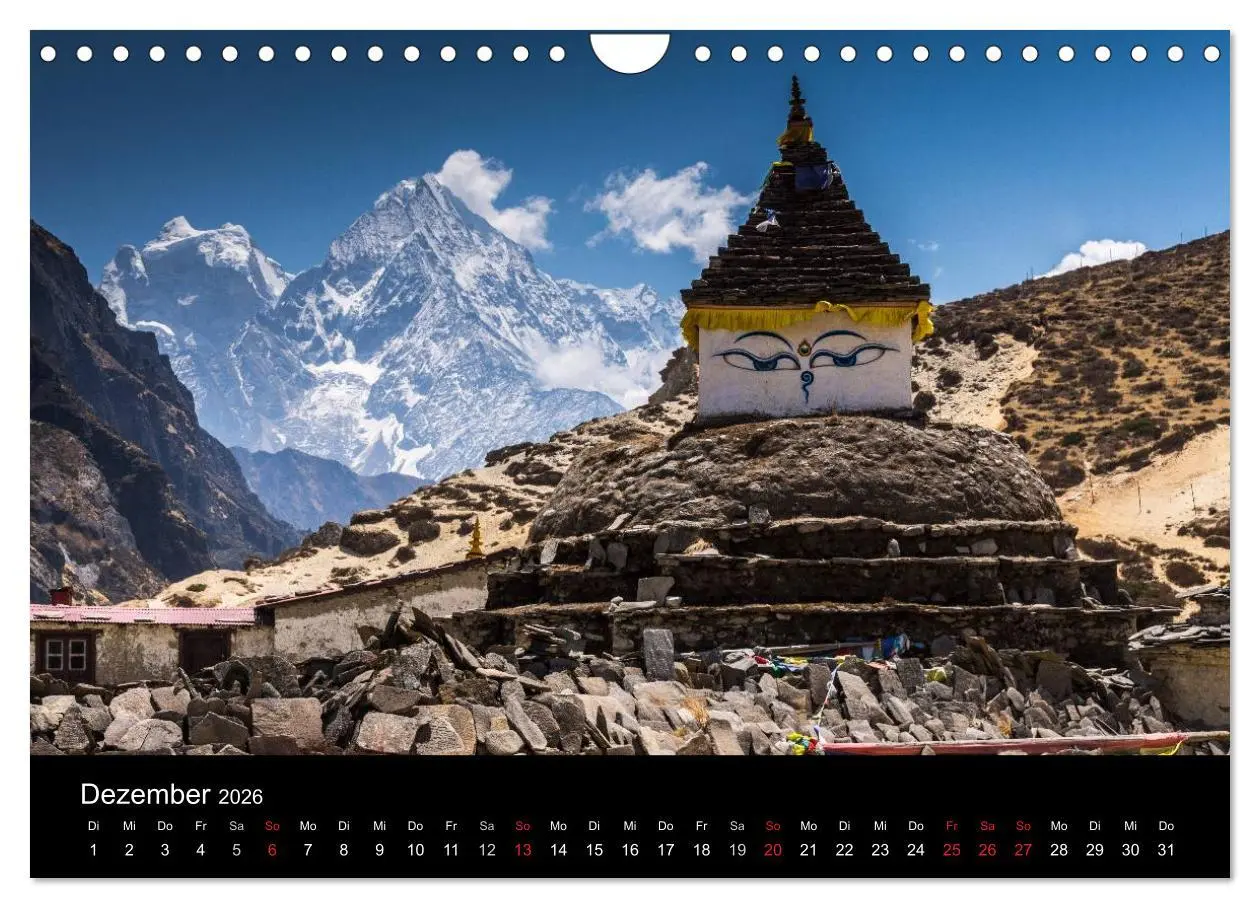 Bild: 9783516016703 | Buddhistische Chörten im Himalaya (Wandkalender 2026 DIN A4 quer),...