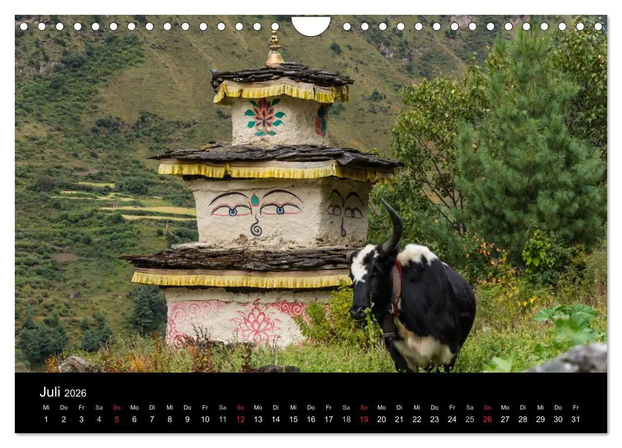 Bild: 9783516016703 | Buddhistische Chörten im Himalaya (Wandkalender 2026 DIN A4 quer),...