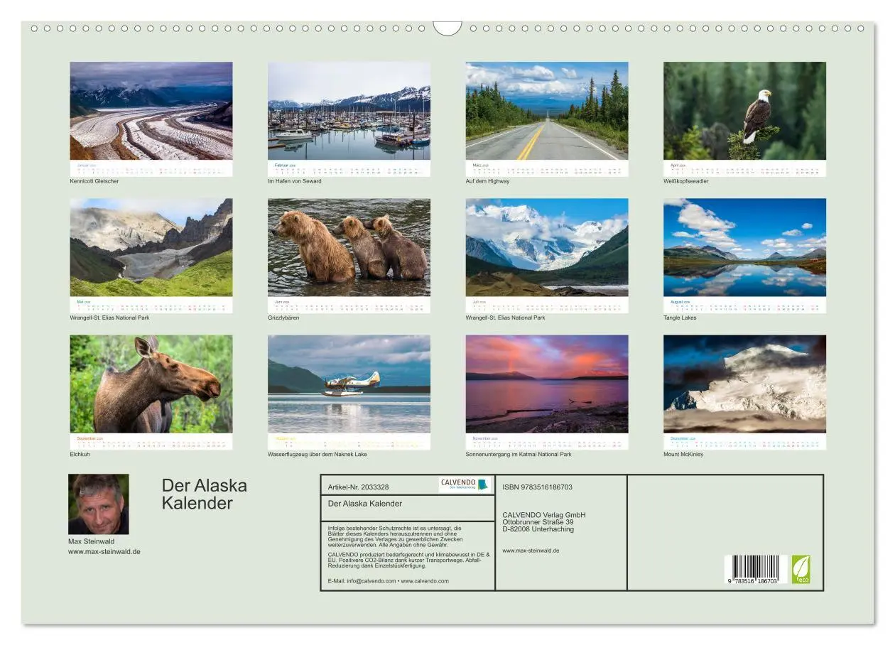 Bild: 9783516186703 | Der Alaska Kalender (Wandkalender 2026 DIN A2 quer), CALVENDO...