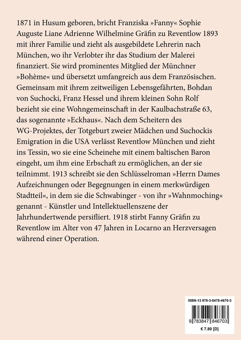 Rückseite: 9783847846703 | Von Paul zu Pedro (Großdruck) | Amouresken | Reventlow | Taschenbuch