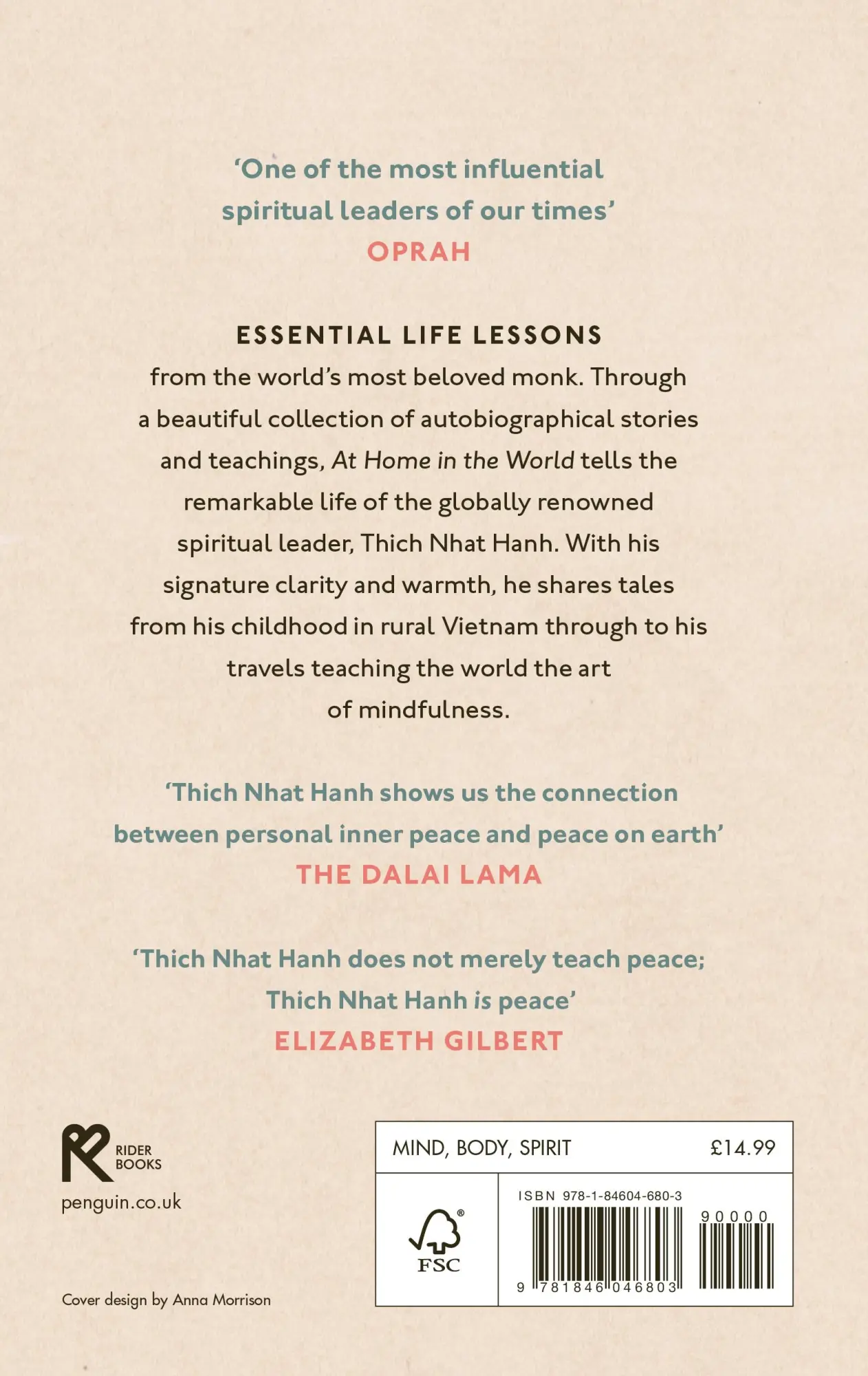 Rückseite: 9781846046803 | At Home In The World | Lessons from a remarkable life | Hanh | Buch