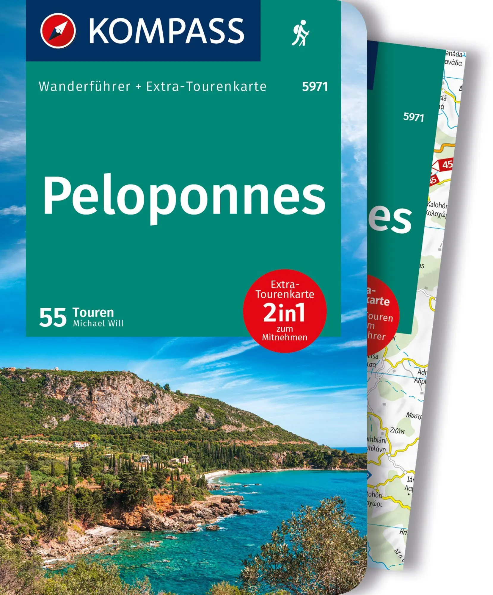 Cover: 9783991216803 | KOMPASS Wanderführer Peloponnes, 55 Touren mit Extra-Tourenkarte