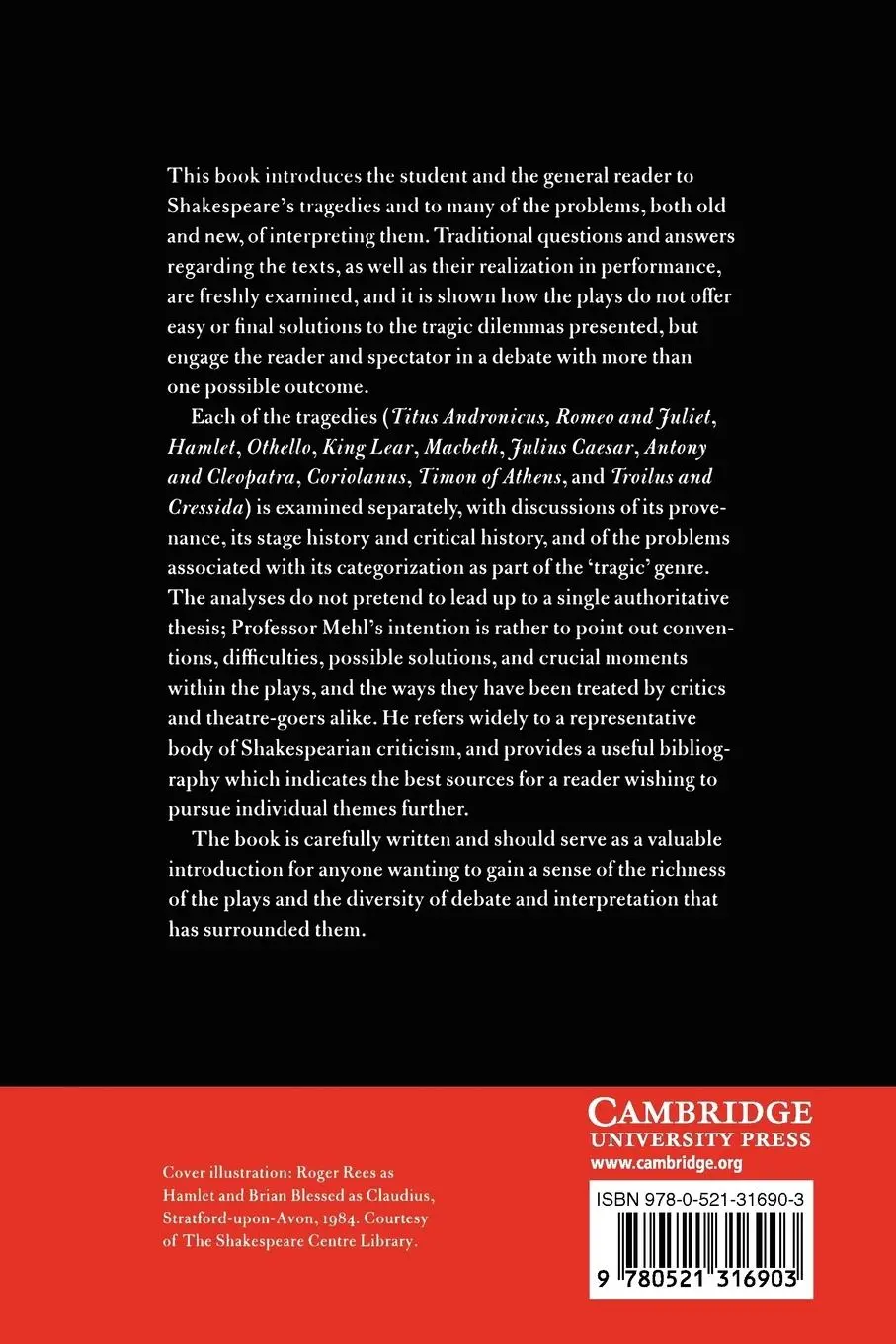 Rückseite: 9780521316903 | Shakespeare's Tragedies | An Introduction | Dieter Mehl | Taschenbuch