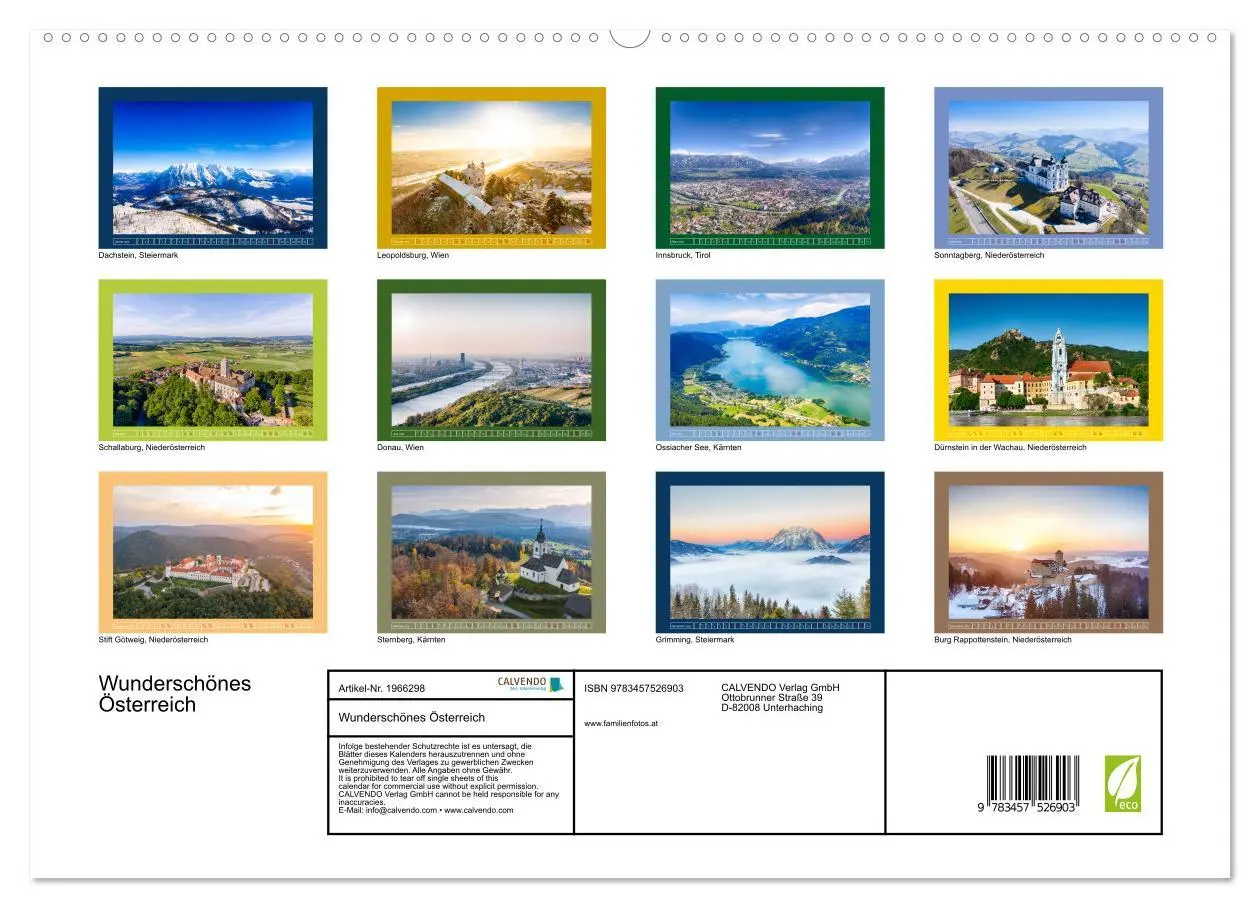Bild: 9783457526903 | Wunderschönes Österreich (hochwertiger Premium Wandkalender 2026...