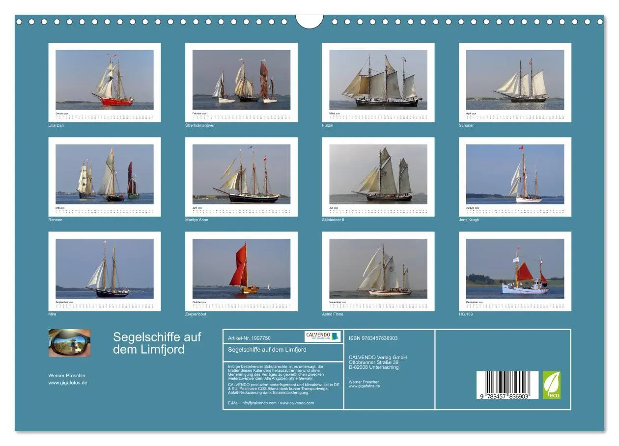 Bild: 9783457836903 | Segelschiffe auf dem Limfjord (Wandkalender 2026 DIN A3 quer),...