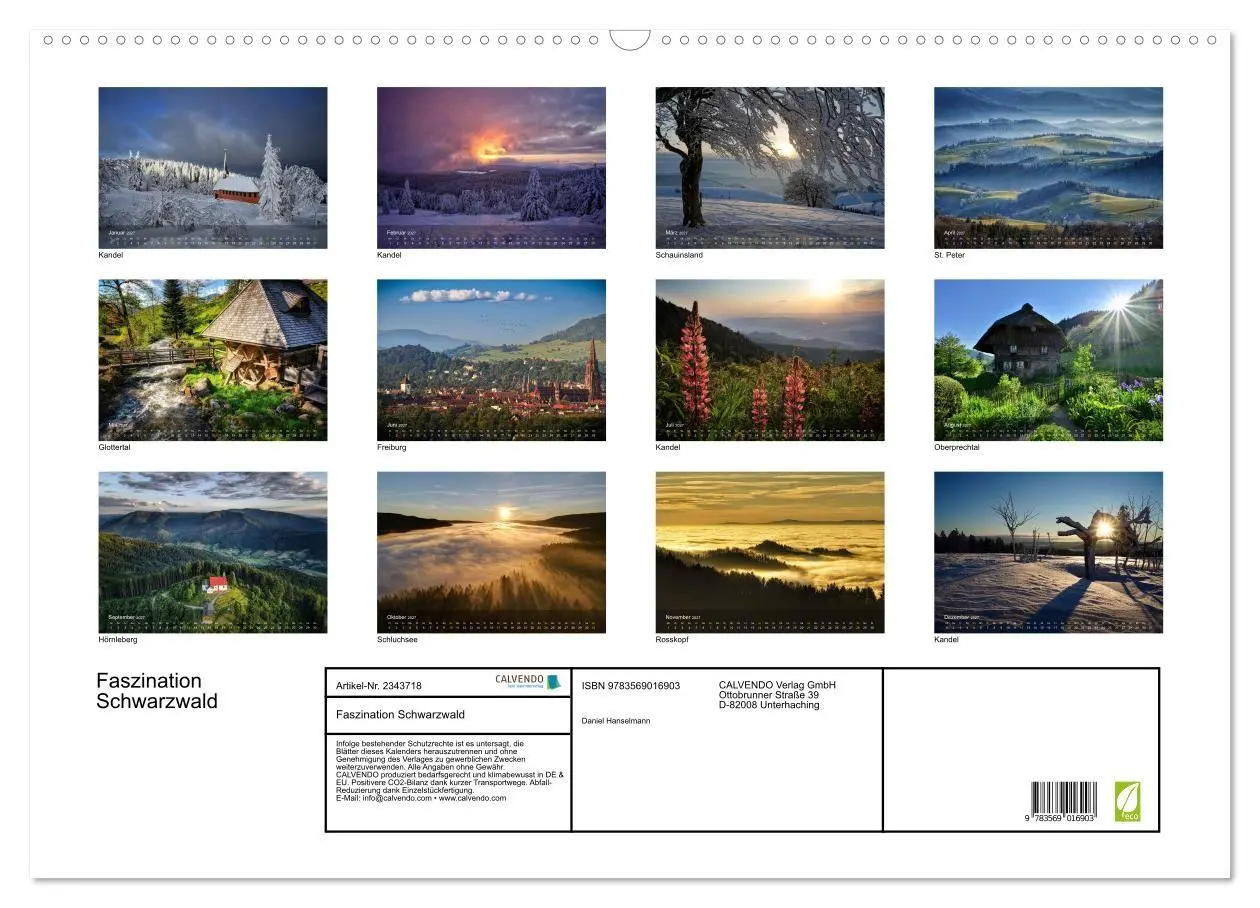 Bild: 9783569016903 | Faszination Schwarzwald (Wandkalender 2027 DIN A2 quer), CALVENDO...