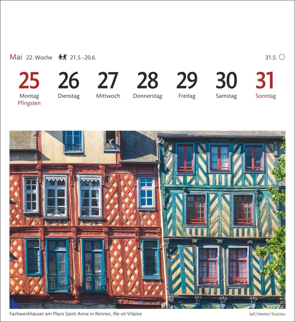 Bild: 9783840036903 | Bretagne &amp; Normandie Sehnsuchtskalender 2026 - Wochenkalender mit...