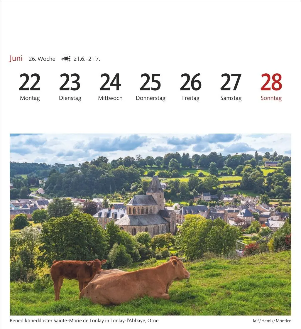 Bild: 9783840036903 | Bretagne &amp; Normandie Sehnsuchtskalender 2026 - Wochenkalender mit...