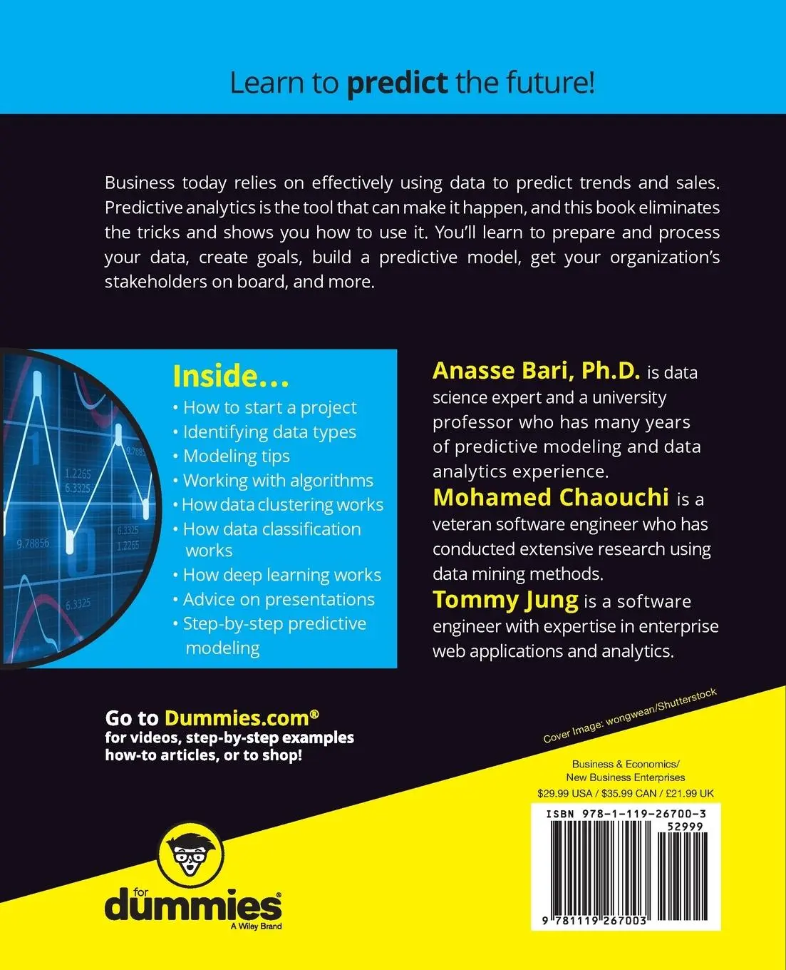 Rückseite: 9781119267003 | Predictive Analytics For Dummies | Anasse Bari (u. a.) | Taschenbuch