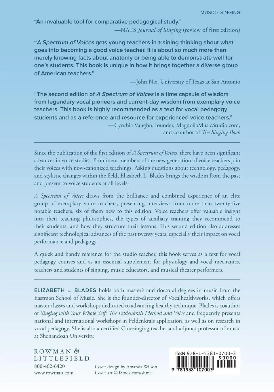 Rückseite: 9781538107003 | Spectrum of Voices | Elizabeth L. Blades | Taschenbuch | Englisch
