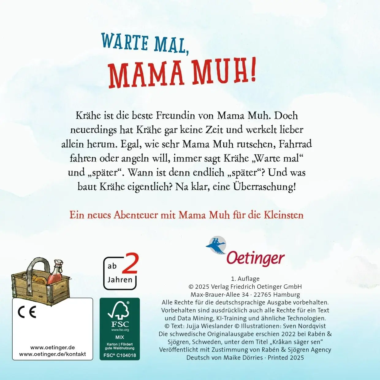 Rückseite: 9783751207003 | Warte mal, Mama Muh! | Jujja Wieslander | Buch | Mama Muh | 24 S.