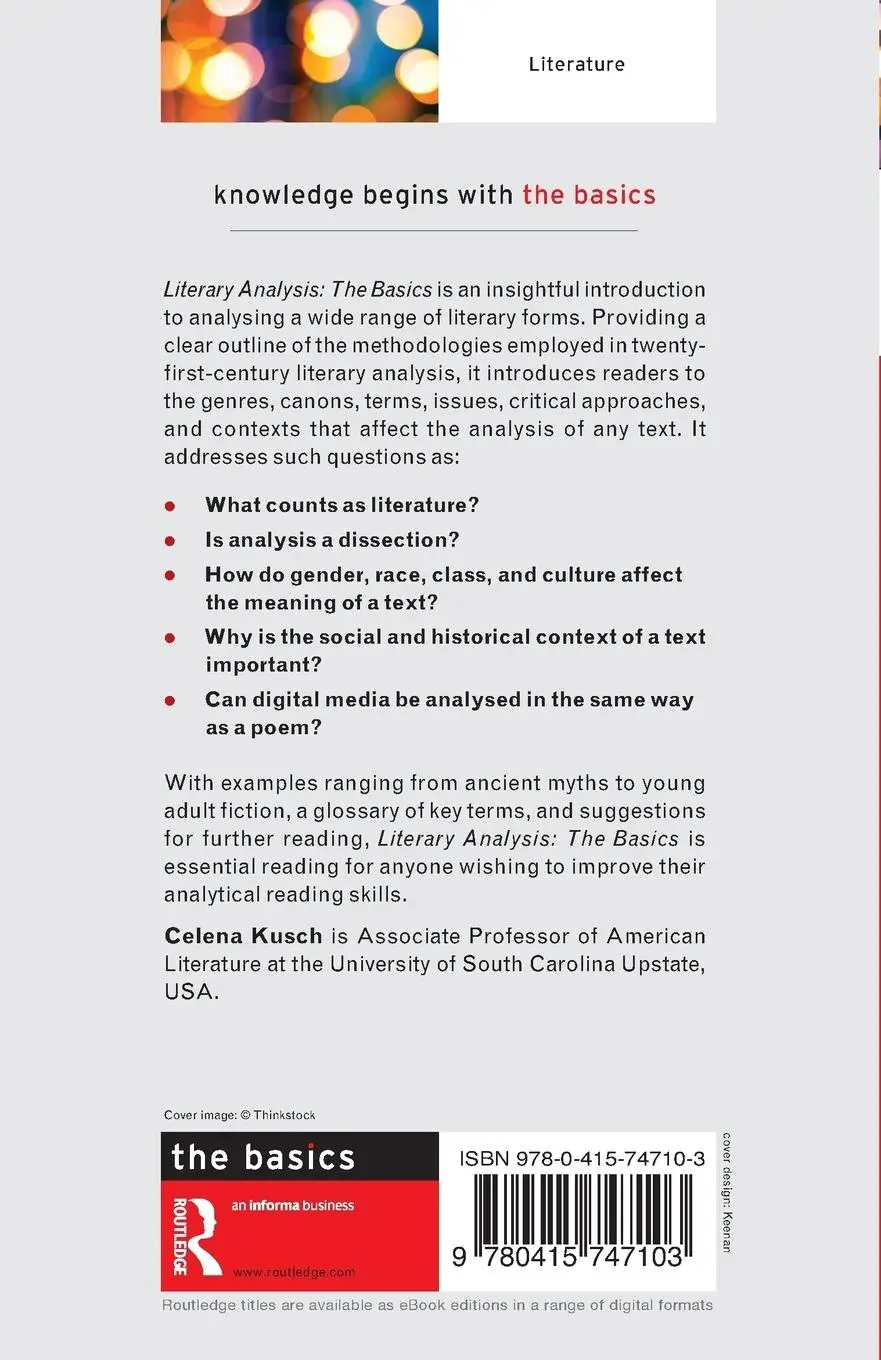 Rückseite: 9780415747103 | Literary Analysis | The Basics | Celena Kusch | Taschenbuch | Englisch