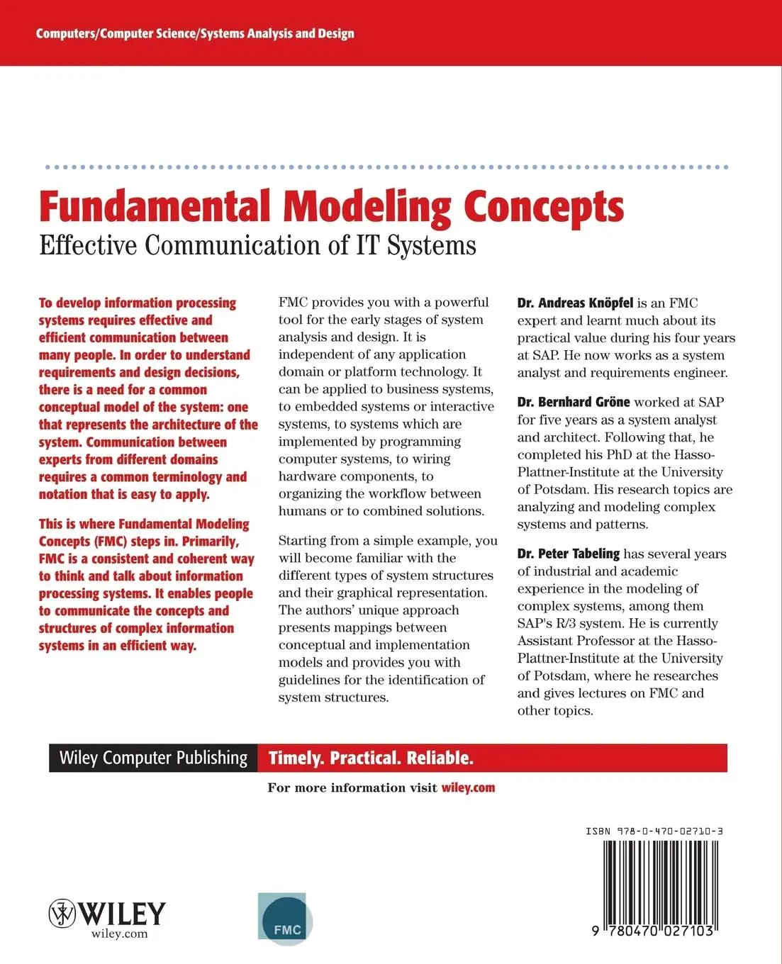 Rückseite: 9780470027103 | Fundamental Modeling Concepts | Effective Communication of It Systems