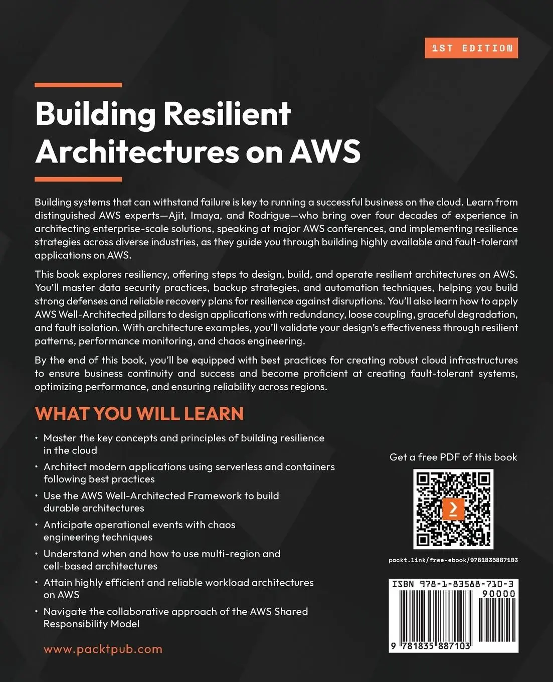 Rückseite: 9781835887103 | Building Resilient Architectures on AWS | Ajit Puthiyavettle (u. a.)