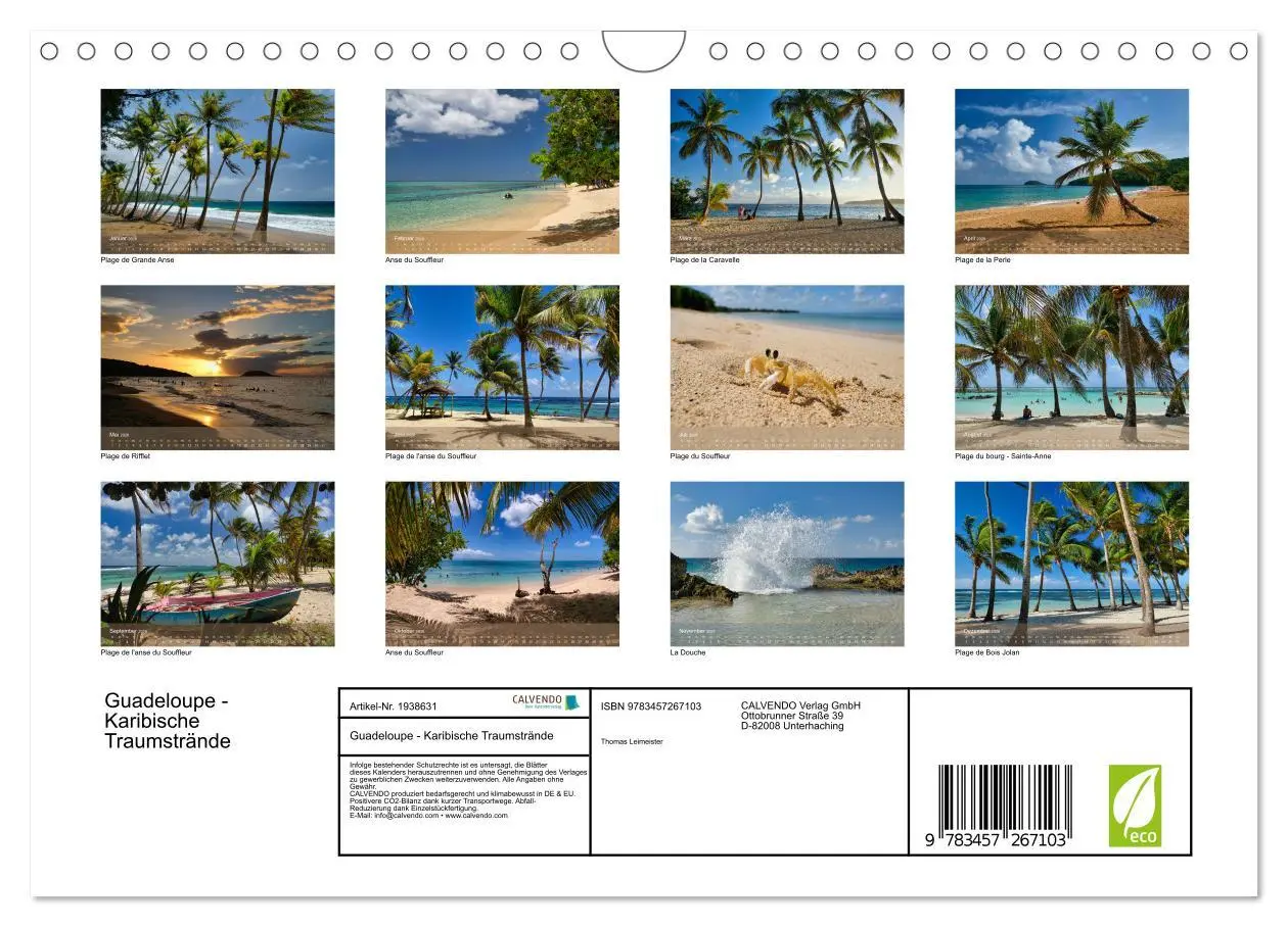 Bild: 9783457267103 | Guadeloupe - Karibische Traumstrände (Wandkalender 2026 DIN A4...