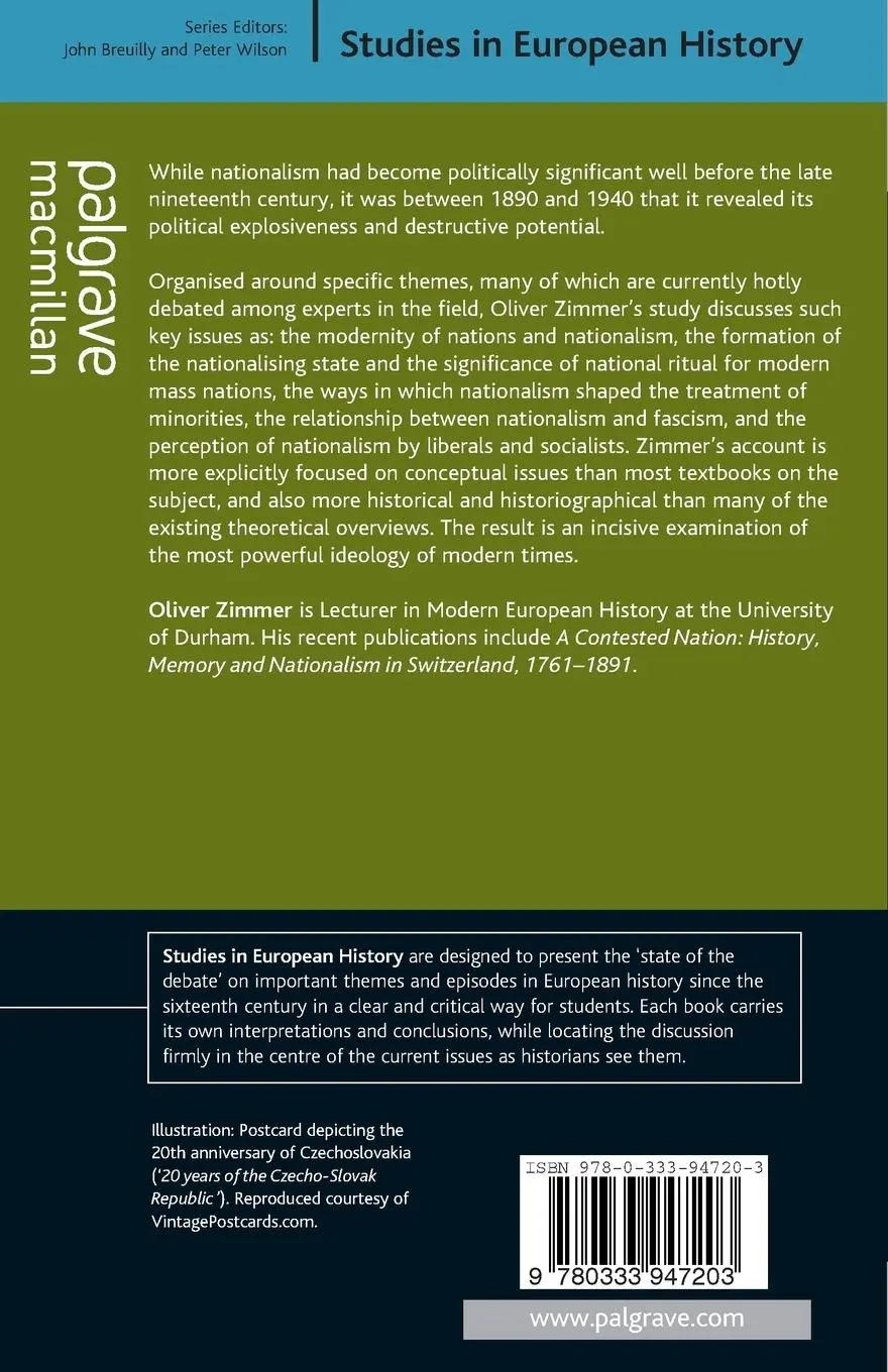 Rückseite: 9780333947203 | Nationalism in Europe, 1890-1940 | Oliver Zimmer | Taschenbuch | 2017