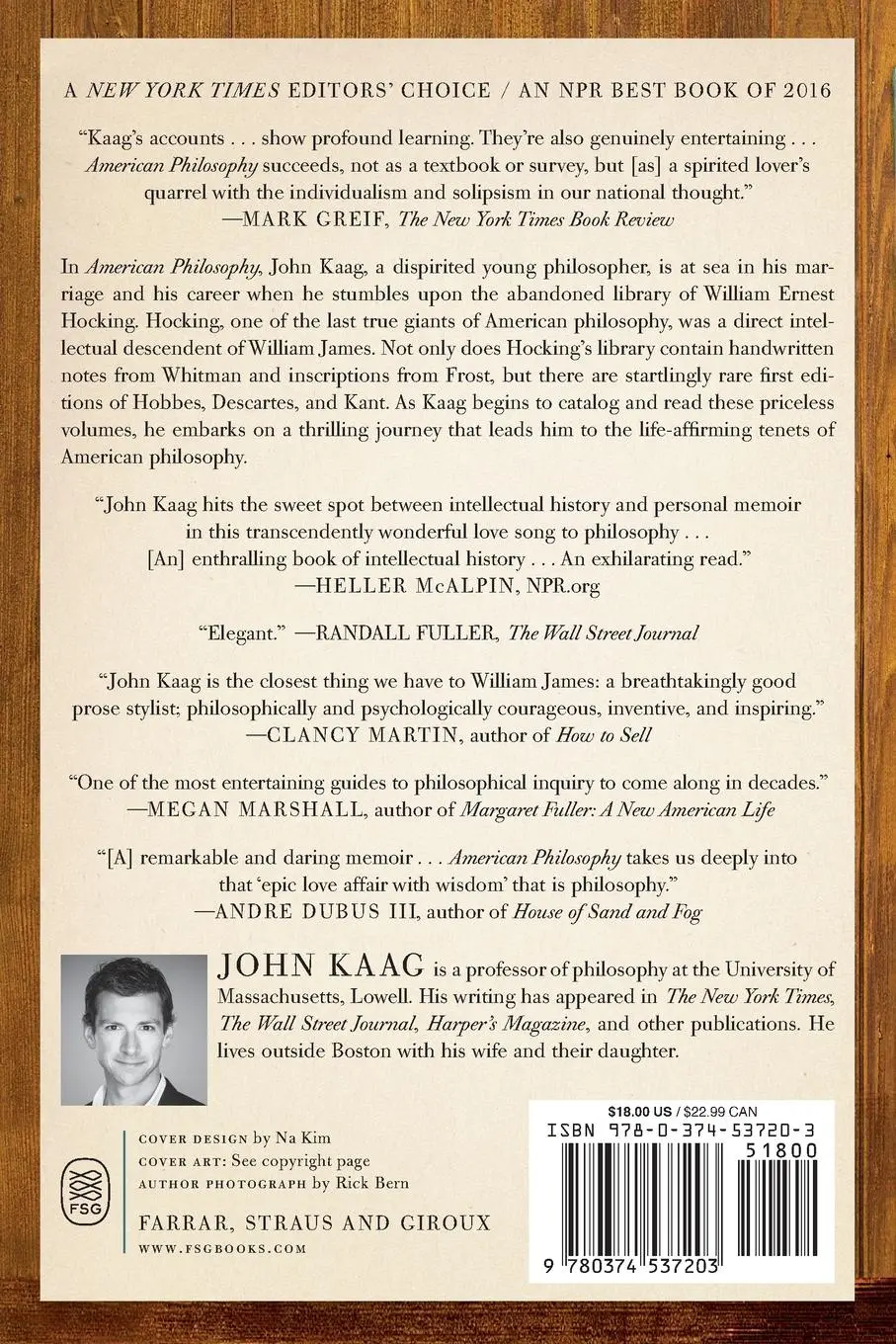 Rückseite: 9780374537203 | American Philosophy | A Love Story | John Kaag | Taschenbuch | 2017