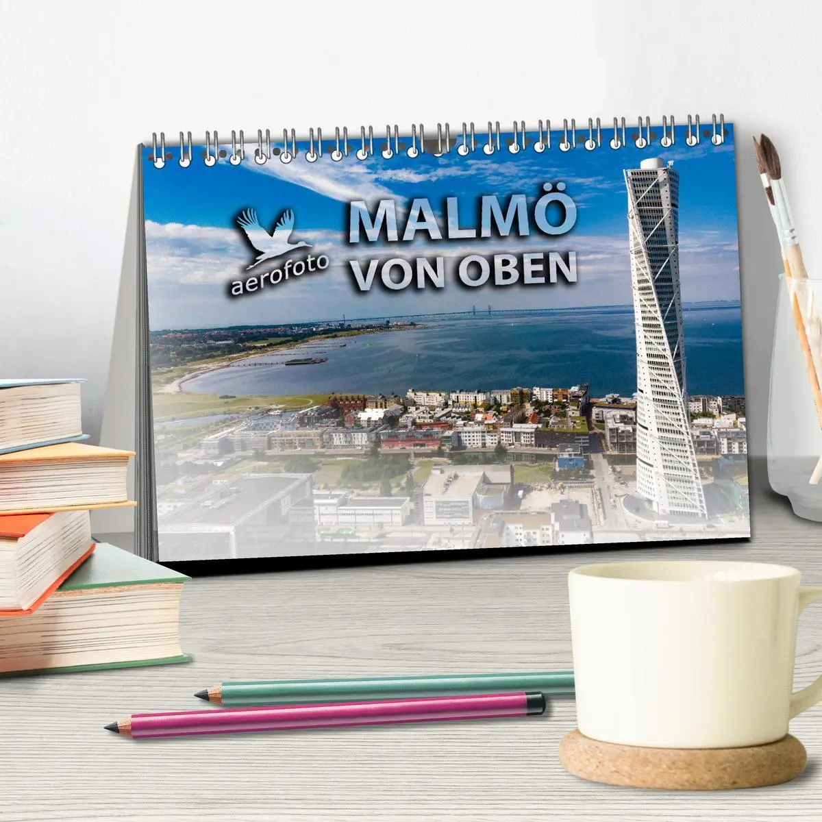 Bild: 9783457707203 | Malmö von oben (Tischkalender 2026 DIN A5 quer), CALVENDO...