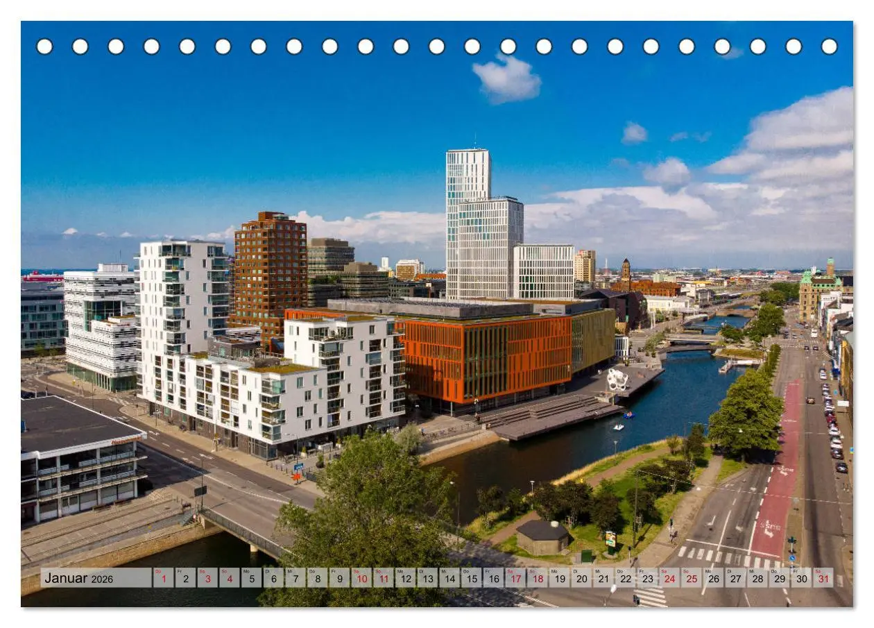 Bild: 9783457707203 | Malmö von oben (Tischkalender 2026 DIN A5 quer), CALVENDO...