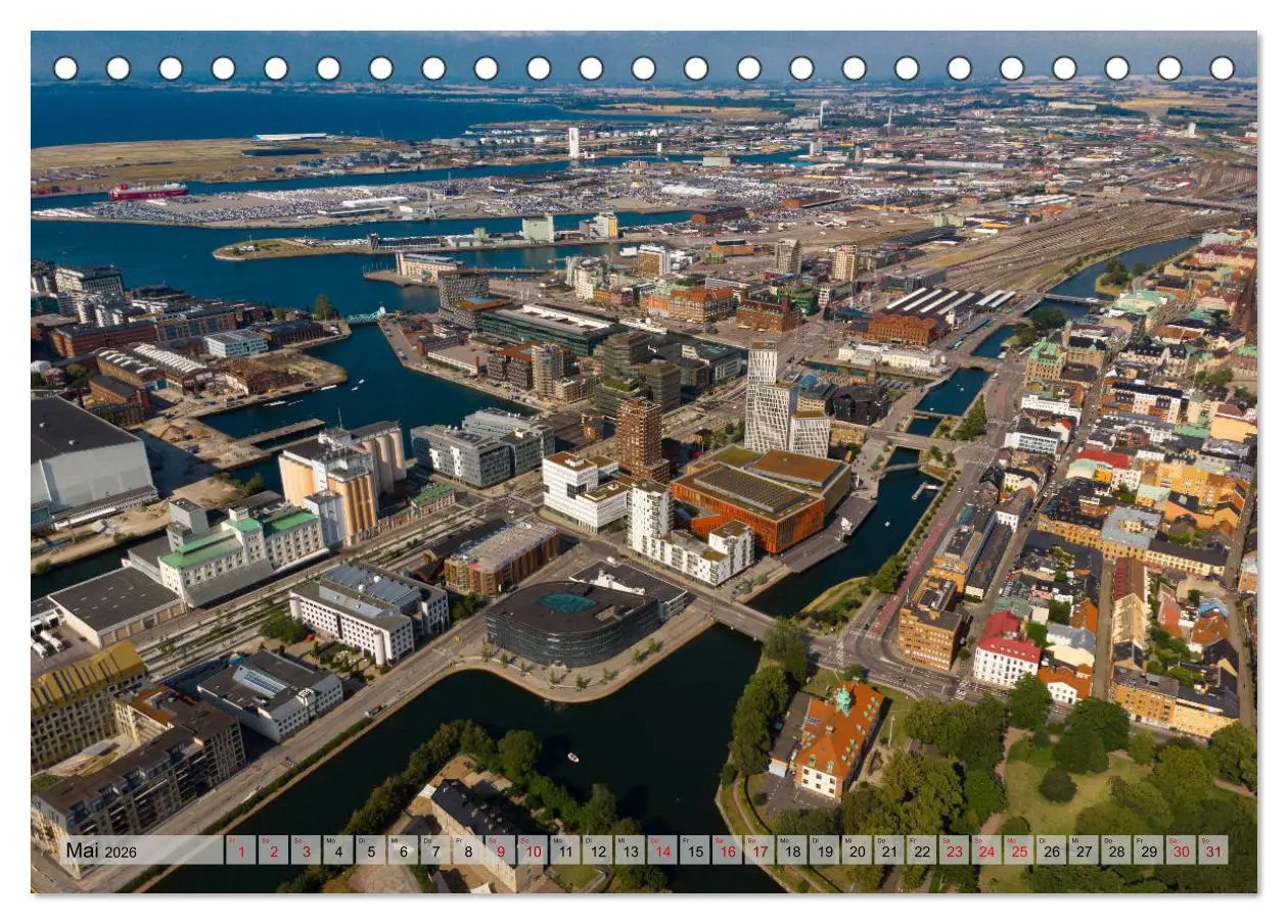 Bild: 9783457707203 | Malmö von oben (Tischkalender 2026 DIN A5 quer), CALVENDO...